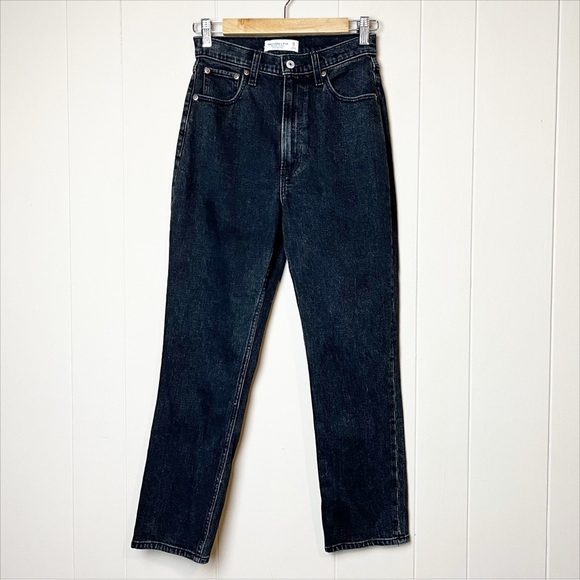 Abercrombie & Fitch Ankle Straight Ultra High Rise Jeans 26‎ 2 R black classic - Picture 2 of 13